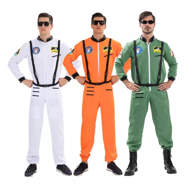 Mens Astronaut Spaceman NASA Space Suit Fancy Dress Costume Adults Outfit