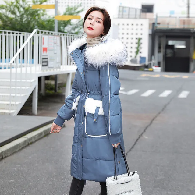 Winter Warm Fashion Korean Down Cotton Jacket Casual Loose Parka Mid Length Coat