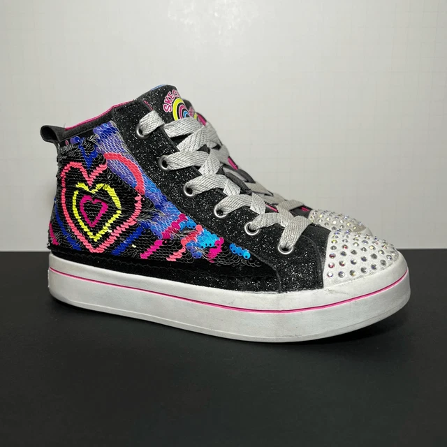 Girls SKECHERS Twinkle Toes Twi-Lites 2.0 Embellished Lace Up Sneakers / Size 3