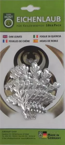 10x Hoja de Roble Portada Jabalí Decoración Aluminio Trofeos Nuevo #52.1