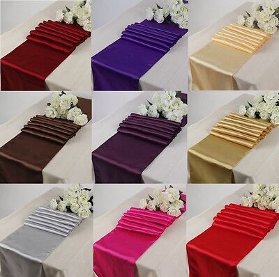 12"x 108"  Satin Table Runners Chair Wedding Party Table Decoration Rose Gold