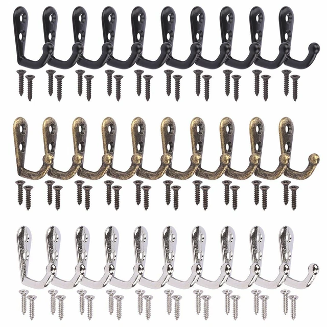 10pcs Hanging Metal Single Hook Clothes Hat Coat Robe Wall Door Hangers Hooks US