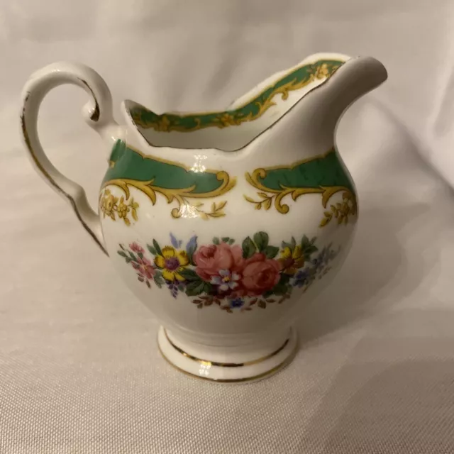 Tuscan Naples Green Floral Bone China Miniature Creamer