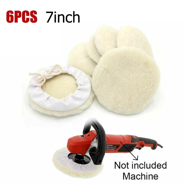180mm 7 Buffer Soft Wool Car Polisher Buffing Polishing Detailing Bonnet Pad