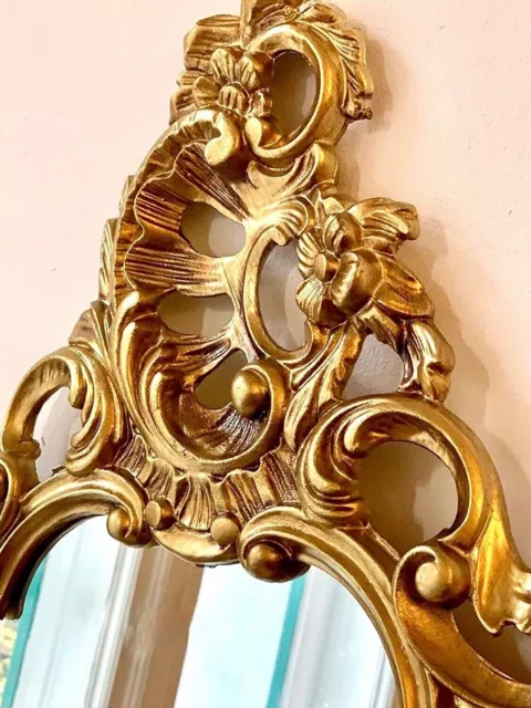 Wandspiegel Gold Oval Spiegel 50x76 ANTIK BAROCK Wanddeko Prunkspiegel Vintage