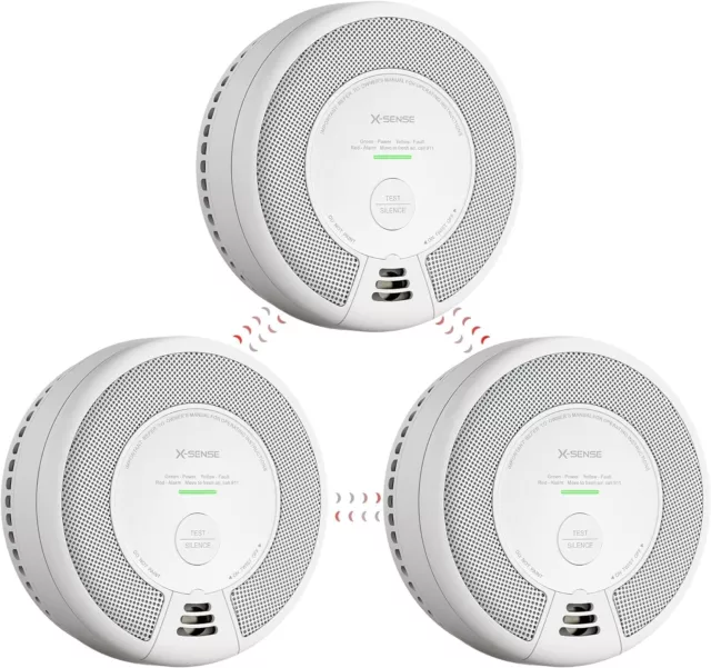 X-Sense SC06-W Wireless Interconnected Smoke/Carbon Monoxide Combo Alarm(3 PACK)