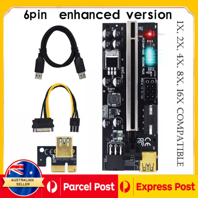 VER010s PCI-E Riser Card PCIe 1x to 16x USB3.0 Data Cable Bitcoin gpu mining rig