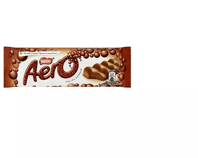 Aero Bubbly Milk Bar - 40g - Pack of 12 (40g x 12 Bars)