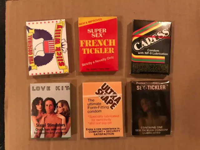 Vintage Condom Vending Machine Condoms/Novelty Items Sealed Lot of 6 Different