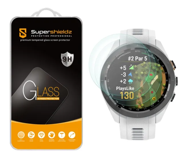 3X Supershieldz Tempered Glass Screen Protector for Garmin Approach S70 (42mm)
