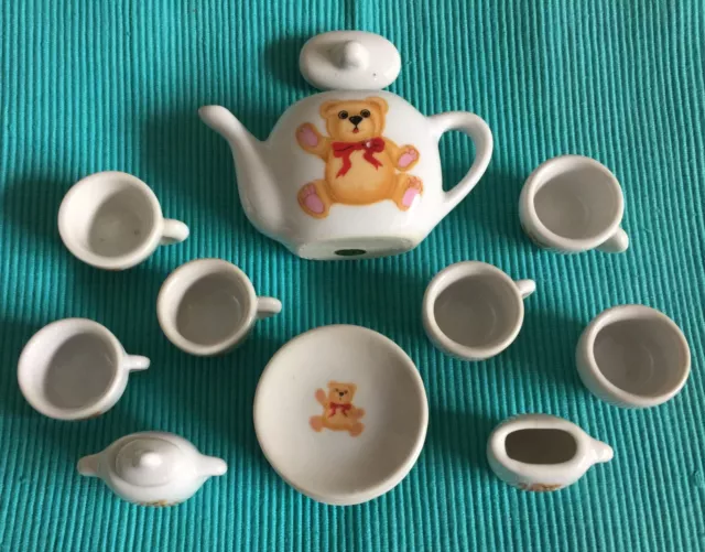 Altes Miniatur Kinder Porz. Tee Service – Kaffeeservice 6-tlg. Kindergeschirr