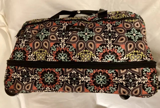Vera Bradley Sierra Retired Wheeled Carry On Rolling Duffel Luggage Travel Bag
