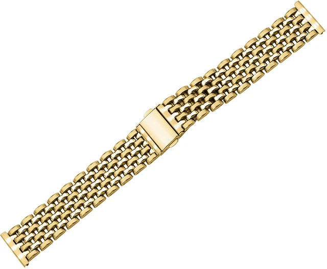 Bracelet De Montre élastique Minott En Acier Inoxydable PVD Or Jaune - Réf 22855 - Neuf