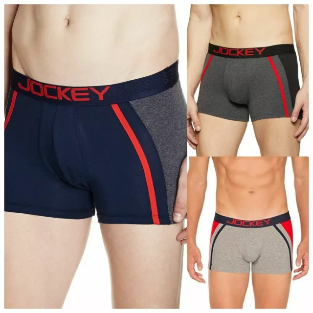 2 Jockey Men's Cotton Trunk Zone Strech Combed Cotton Elastane Strech Fabric