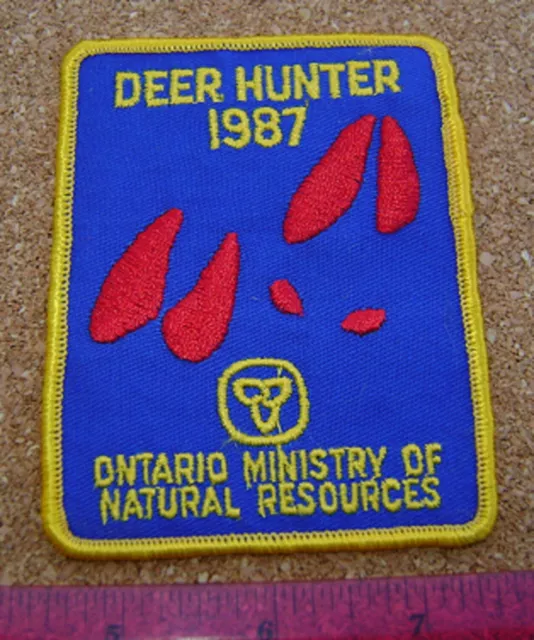 1987 ONTARIO MNR DEER HUNTING PATCH bear,moose,elk,hunter,canadian,patches,badge