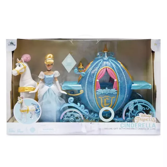 Disney Store Authentic Deluxe Cinderella Classic Doll Gift Set w/ Horse Princess