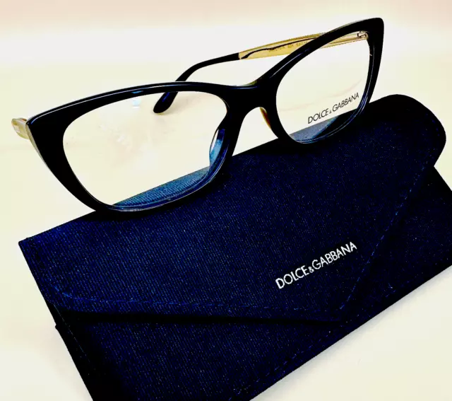 Dolce & Gabbana Dg 3279 F 501 53-16-140mm Schwarz + Gold Brille Original 100%