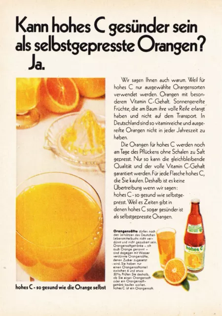 3w2556/ Alte Reklame von 1968 - HOHES C