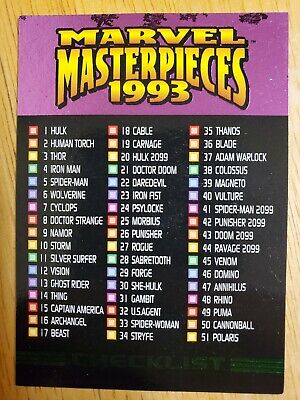 1993 Skybox Marvel Masterpieces Cards Singles U Pick Bulk Disounts FREE SHIPPING