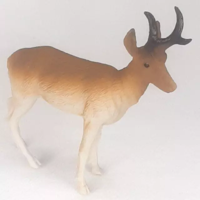 Plastic Deer Buck Brown & White Figurine Vintage Animal Wildlife Toy