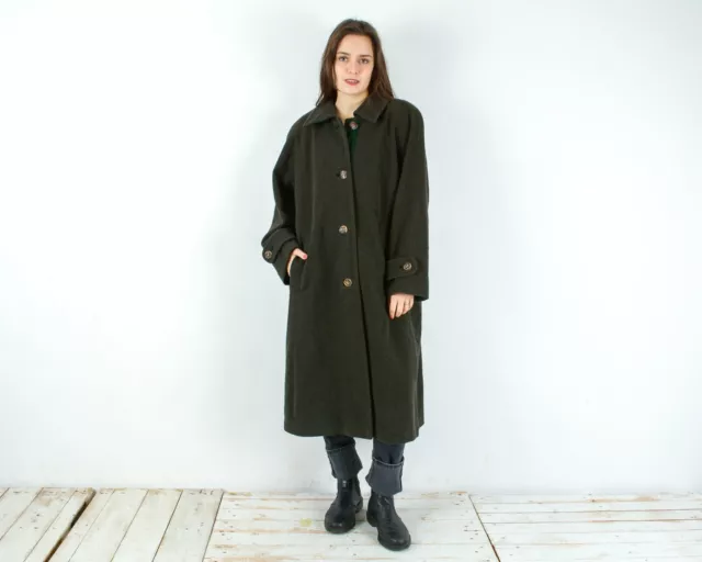 Julius Lang Femme XL Polaire Manteau Laine Boutonné Veste Trachten Vintage