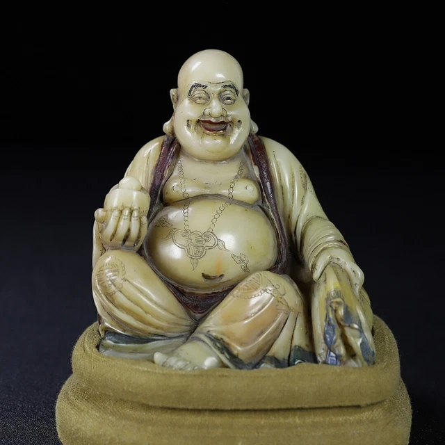 Chinese Exquisite Handmade Buddha carving Shoushan Stone Statue