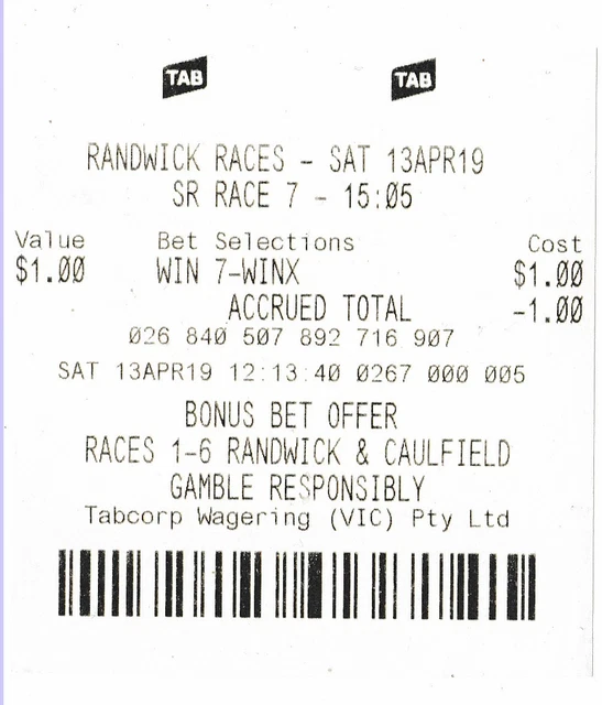 Tab shop winning tickets