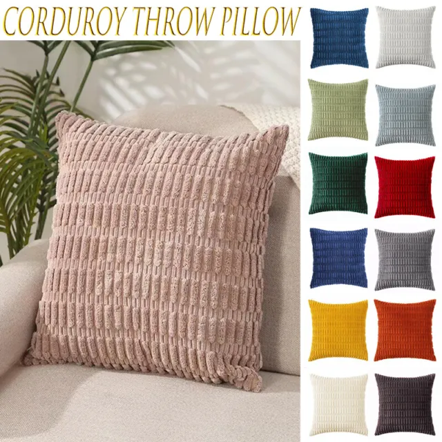 16" 18" 20" Sofa Pillows Velvet Checked Solid Cushion Cover Tartan Pillow Case