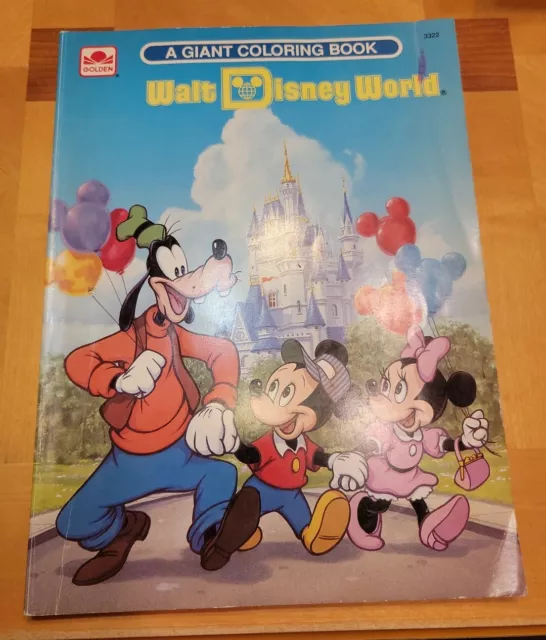 Vtg 90s UNUSED Walt Disney World A Giant Coloring Book Golden 1991 NOS  Mickey