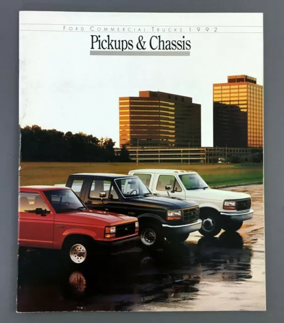 1992 Ford Pickups Chassis Trucks Showroom Sales Booklet Dealership Catalog Auto