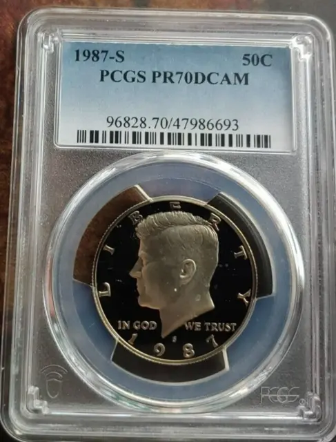 1987-S 50C Pcgs Pr70Dcam Kennedy Top Registry None Finer Jfk Half Dollar Coin