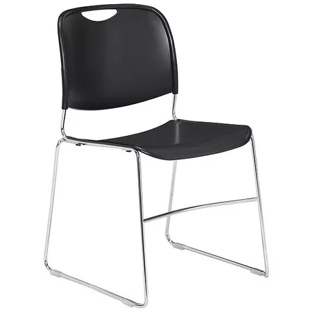 National Public Seating 8510 Stacking Chair, 8500 Series, Polypropylene Black,