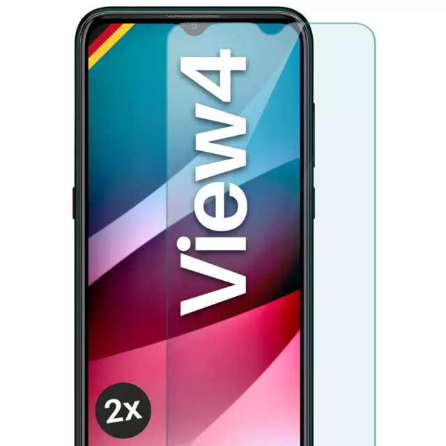 2x Echt Glas für Wiko View4 Panzerfolie Handy Hartglas Premium Displayschutz