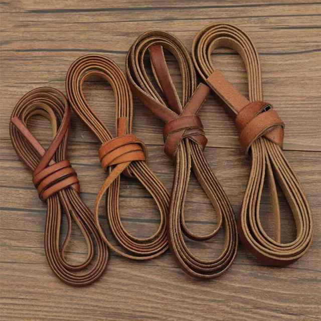 3-10MM Flat Real Genuine Craft Jewellery Leather String Cord Lace Thong Rope HOT