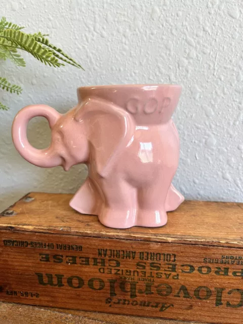 Vintage Frankoma 1977 Republican GOP Political Elephant Mug Cup