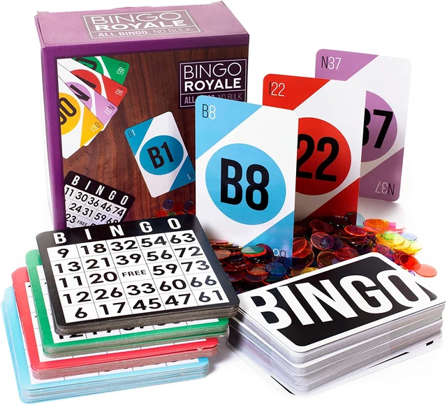 Bingo Set for Kids Adults Seniors|Calling Card Set -100 Game Cards 1000 Chips an
