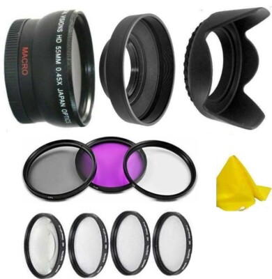 GRANDANGOLO 55 mm Professional GOMMA comprimibile CAPPUCCIO obiettivo per SLR Lenti di qualità 