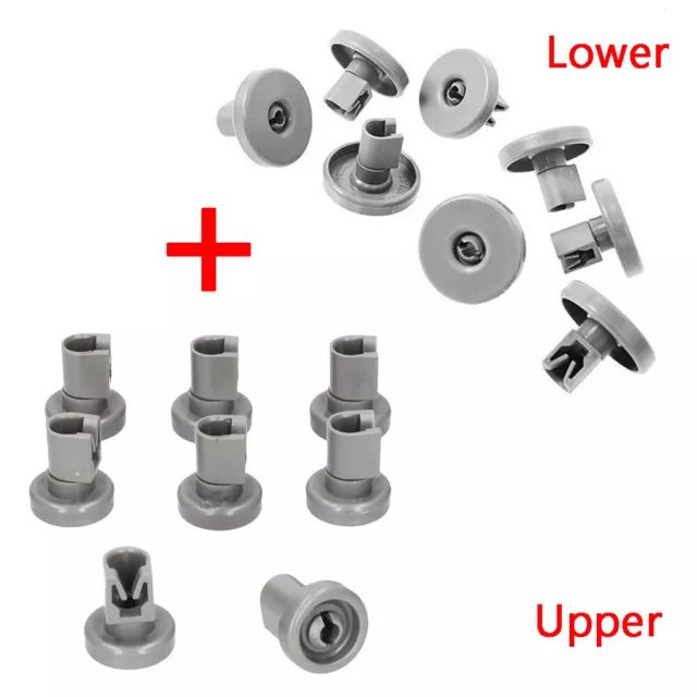 8x Upper & Lower Basket Wheels For Dishlex Electrolux Simpson DX103SK DX203