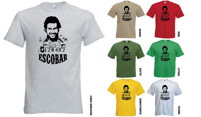 Pablo Escobar Mug Shot T-Shirt - Narcos Coke Colombia Cartel Drugs Boss