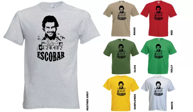 T-Shirt Pablo Escobar Mug Shot - Narcos Coke Colombia Cartello Droga Boss