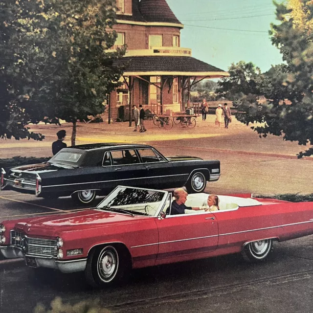 Vintage 1966 Cadillac Red Convertible Black Sedan Color Advertisement Ad