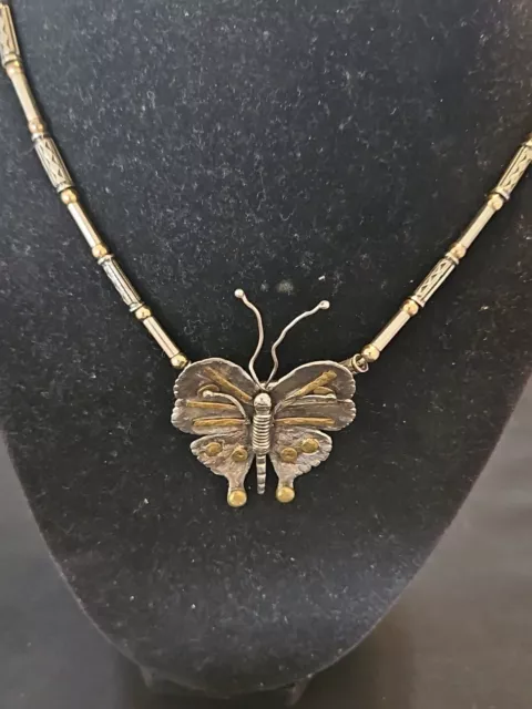 STUNNING! VINTAGE NATIVE AMERICAN NAVAJO STERLING SILVER BUTTERFLY ...