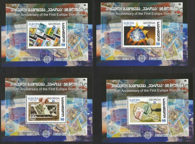 Georgien, 2006, postfr., 50 Jahre Europamarken, 4 Blocks, MiNr Bl 35-38