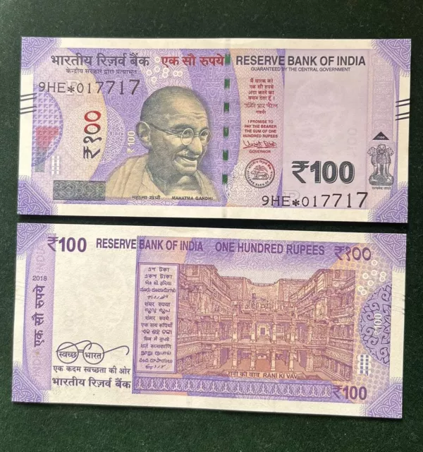 GS-90 Rs 100/-STAR REPLACEMENT ISSUE Signed By URJIT R PATEL Inset R 2018 ISSUE