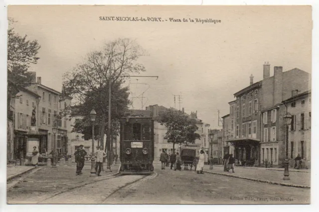 SAINT NICOLAS DE PORT - Meurthe et Moselle - CPA 54 - Tramway place République