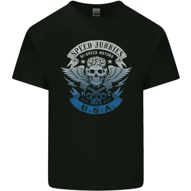 USA Speed Junkies Biker Motorcycle Mens Cotton T-Shirt Tee Top