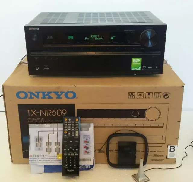 Onkyo TX-NR609 7.2 AV Receiver  Amplifier remote boxed