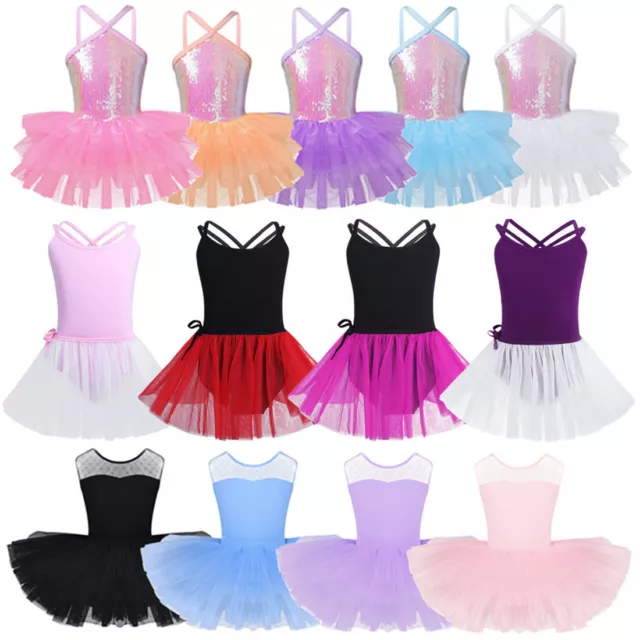 Kids Girls Ballet Tutu Dance Dress Gym Leotard Skirt Costume Ballerina Dancewear