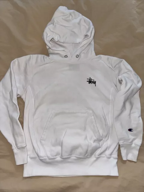 Stussy X Champion Reverse Weave Sweatshirt Hoody - Women Small - Stüssy