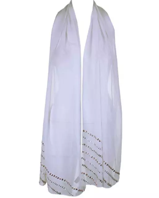 Inc International Concepts Diagonal Beaded Wrap in White 2